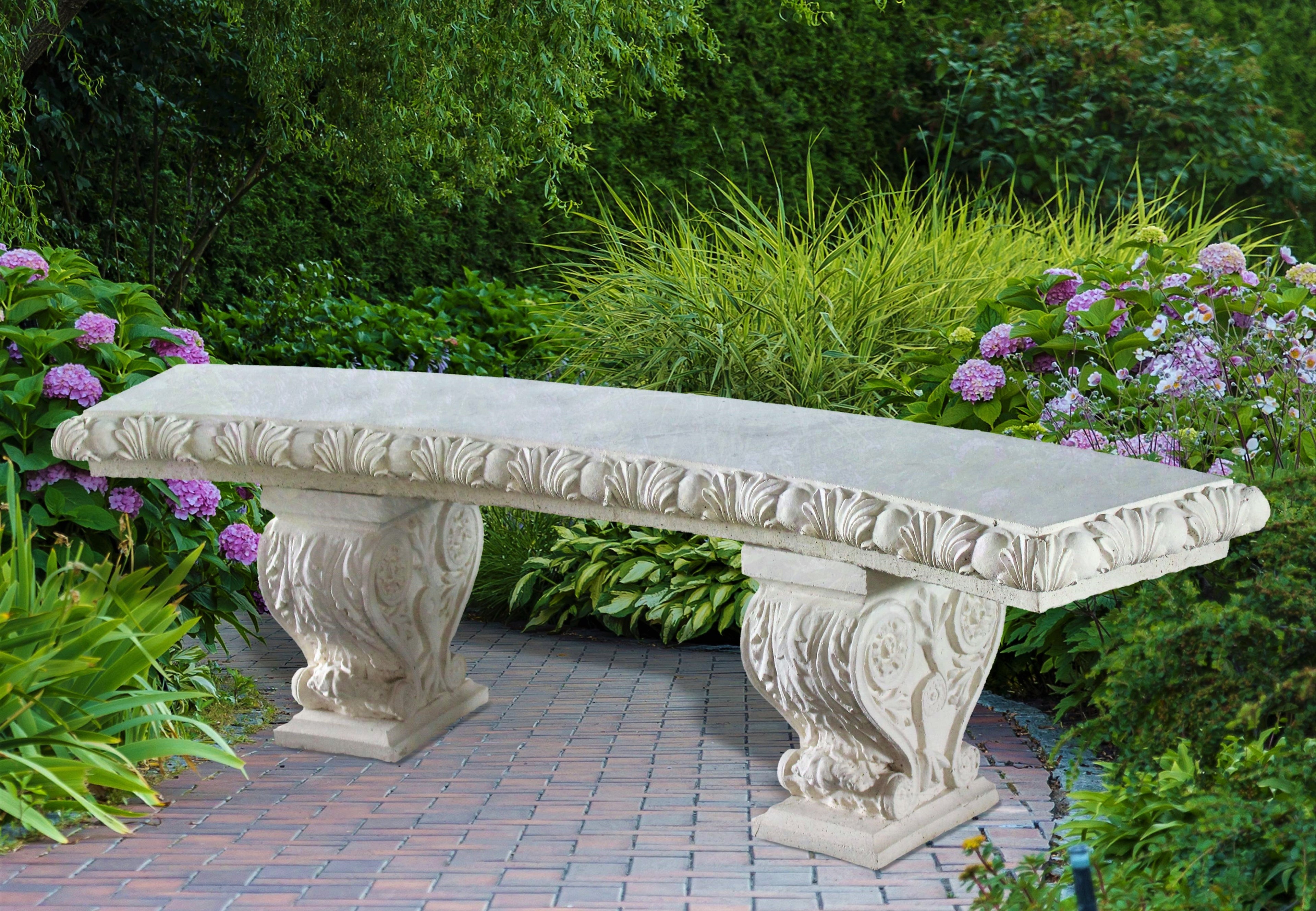 CURVED_ELEGANT_BENCH_2 - Cast Stone International 