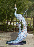 ELEGANT_PEACOCK_BRONZE_STATUE - Cast Stone International 