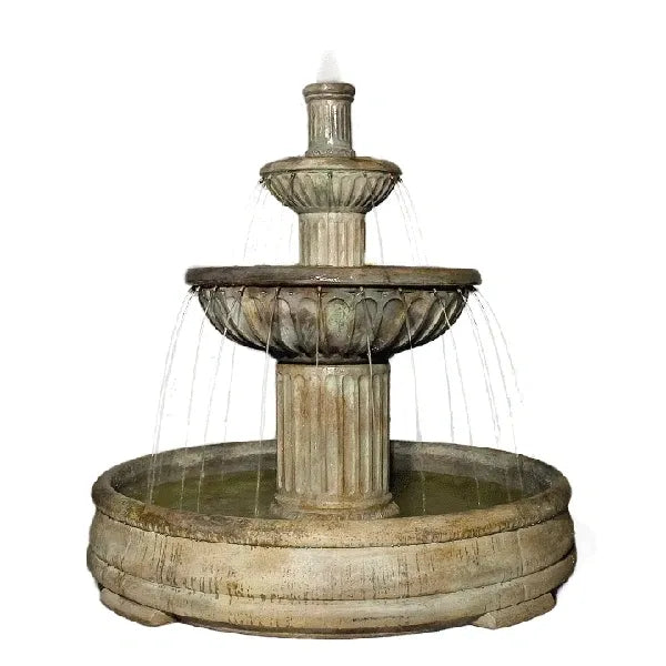FLUTEDINGRANDOPOOLWATERFOUNTAIN - Cast Stone International 