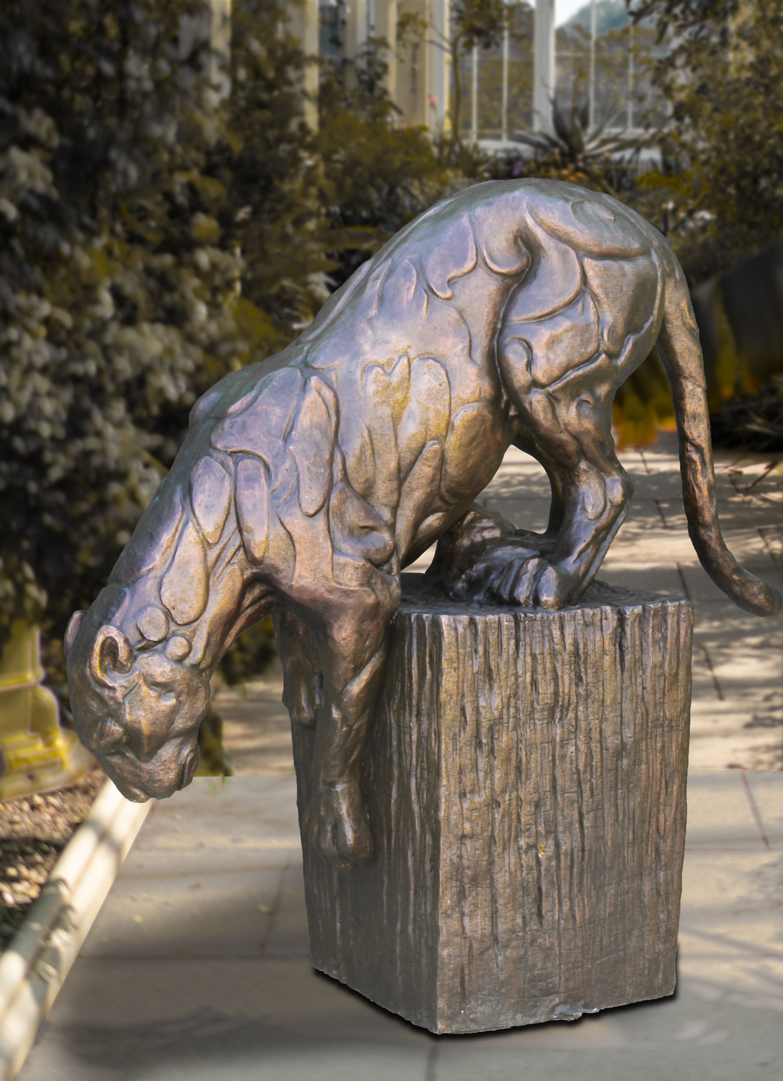 PANTHERS_PASSAGE_BRONZE_STATUE - Cast Stone International 