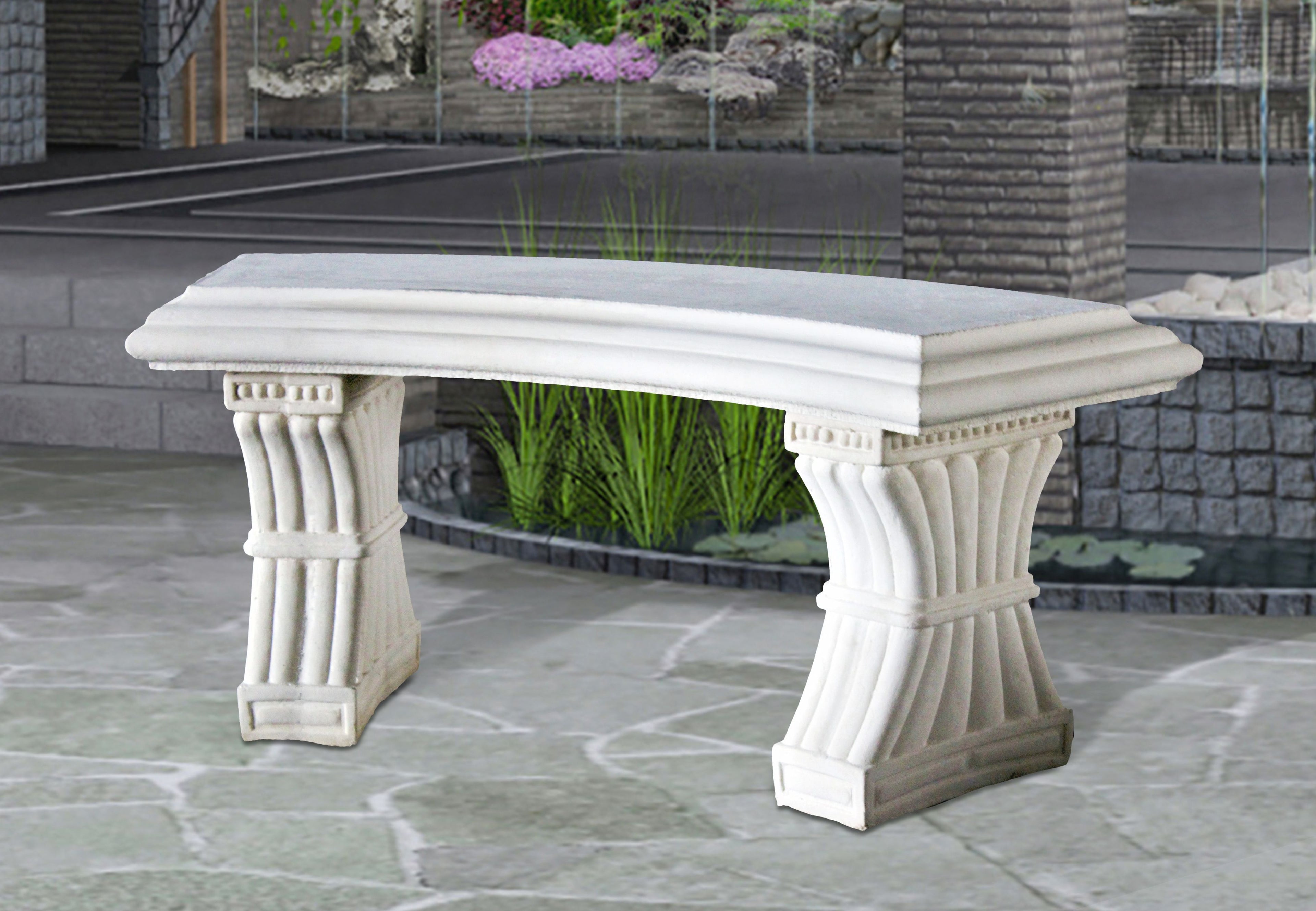 POLKA_DOTTED_BENCH - Cast Stone International 