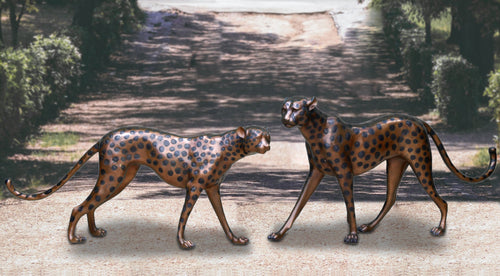 PairofWalkingCheetahs - Cast Stone International 