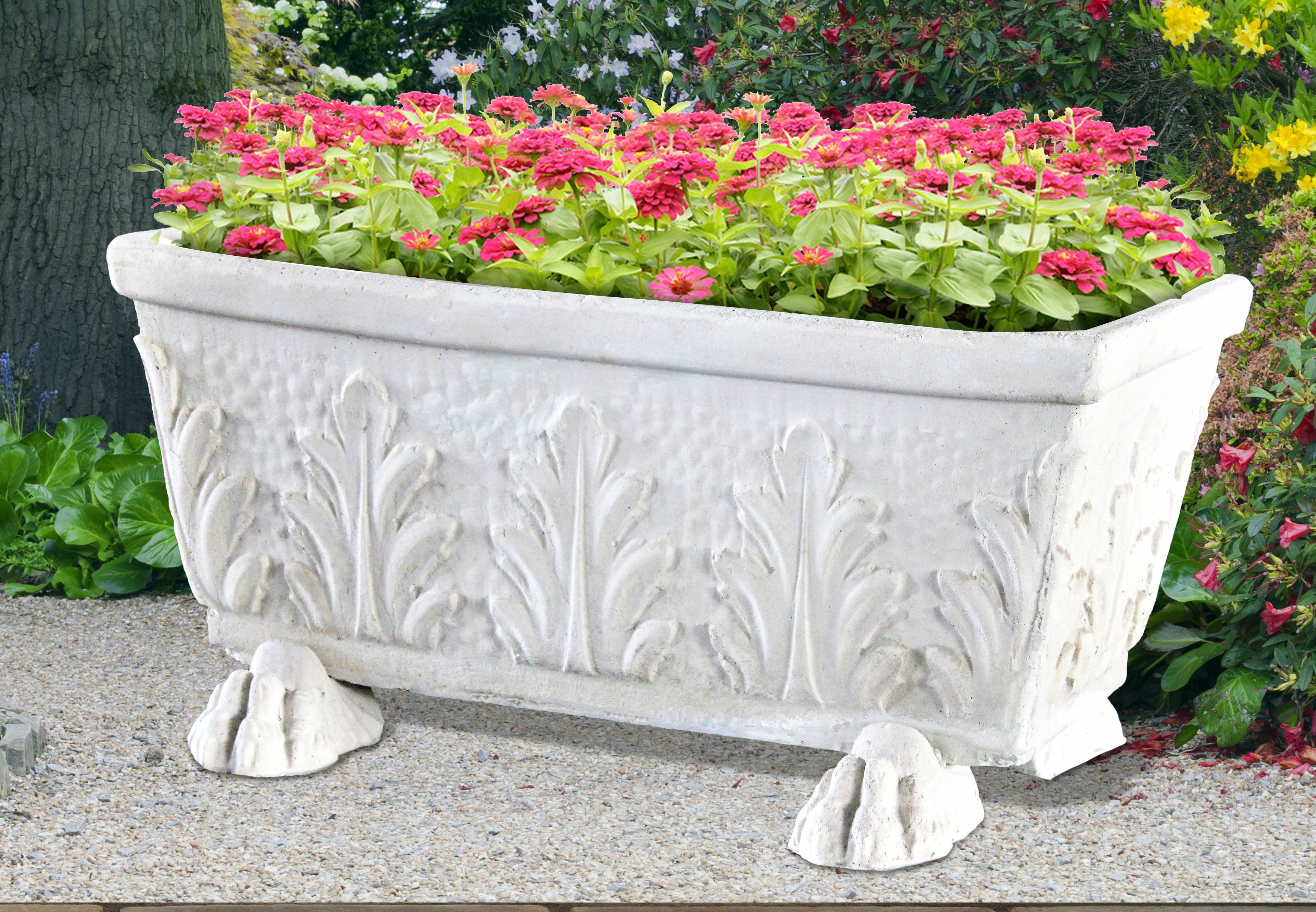 RECTANGULAR_GARLAND_PLANTER - Cast Stone International 