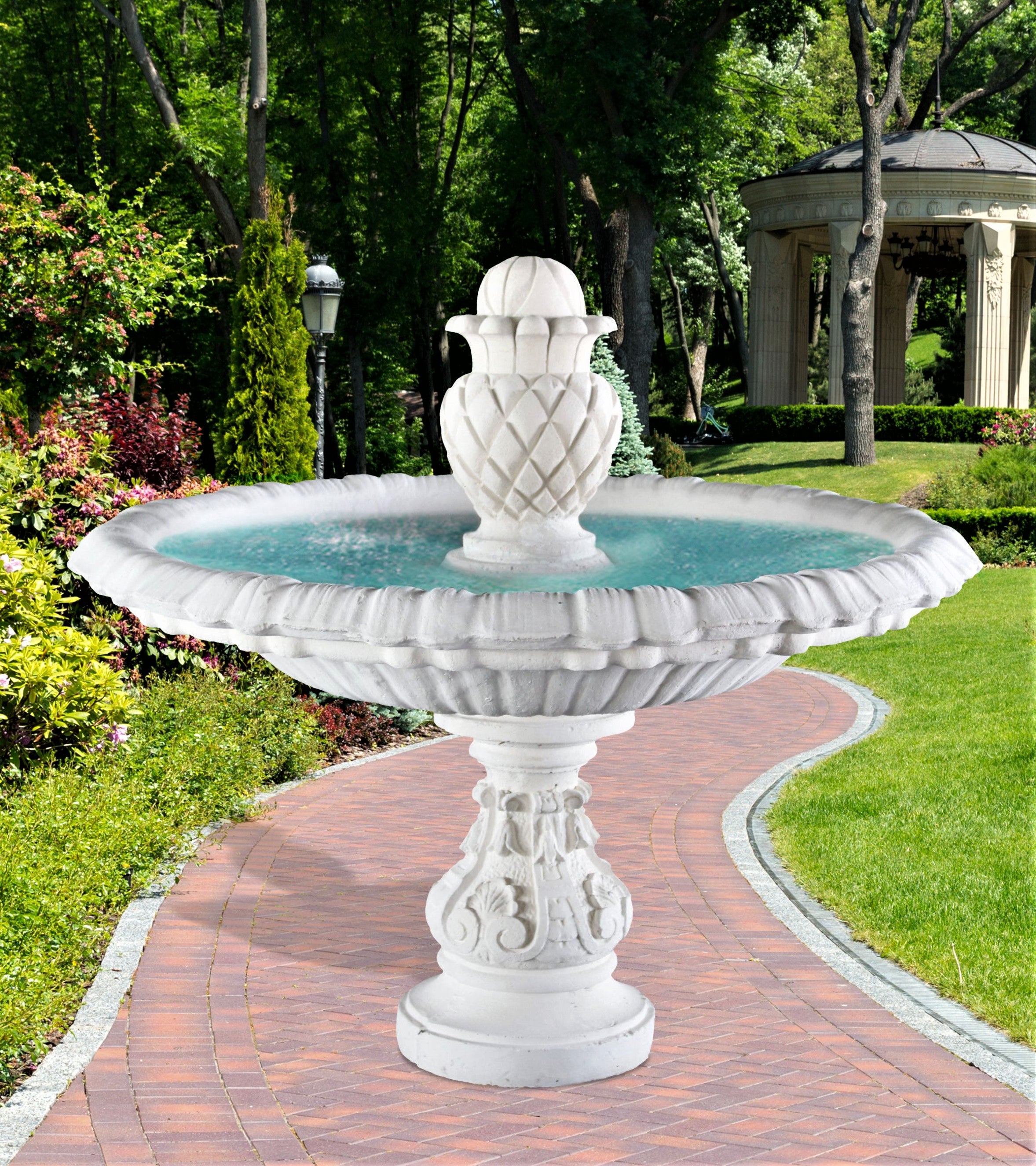 ROMAN_WITH_PINEAPPLE_WATER_FOUNTAIN_2 - Cast Stone International 