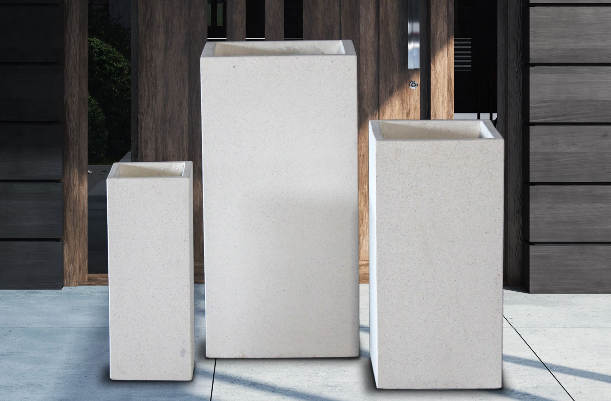 Registry_Square_Tall_Planters_SET_OF_3 - Cast Stone International 