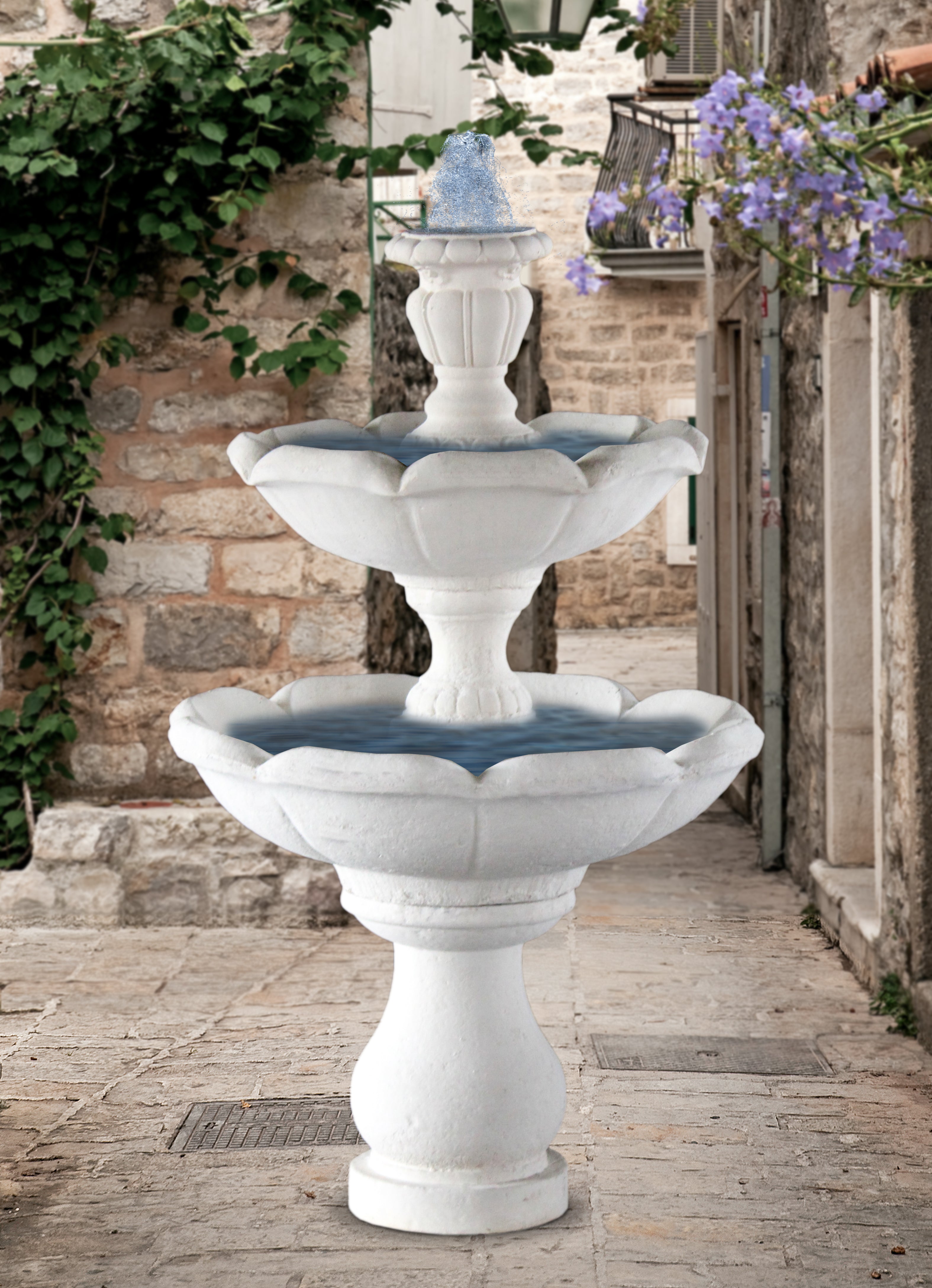 THEODORE_2_TIER_WATER_FOUNTAIN - Cast Stone International 